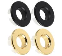 JEWEDECO 4 Pezzi Copertura in Lavabo Rumore e Previene Intasamenti per Bagno e Hotel Cava Rame Struttura Superficie 22-24mm Abs Liscia Foro di Troppo Pieno Rotondo Riduce