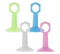 JEWEDECO 4 pezzi di fermaporta con ventosa in silicone - Non è richiesta alcuna foratura - Silenziatore per porta da parete - Cuscinetti paraurti in silicone antirumore per casa, appartamento,