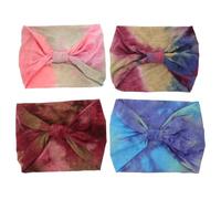 JEWEDECO 4 pezzi Fasce Larghe Elastici per Yoga e Sport Donna e Ragazze Fasce Antisudore Tie Dye Morbide e Elastiche per Corsa Palestra e Allenamento