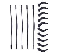 JEWEDECO 5 Set Set Copri Aste Occhiali in Silicone Antiscivolo Nero, Accessori Sicuri e Resistenti per Attività All'aperto e Passeggiate