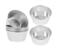 JEWEDECO 8 Pezzi Stampo Mini in Acciaio al Carbonio per Budini e Muffin, Design Rotondo Raffinato, Antiaderente e Versatile per Home Baking e Snack Pomeridiani