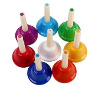 JEWEDECO 8pezzi Campane Scolastiche Colorate Con Suono Chiaro Strumento Didattico Multifunzione Per Suoni Distinti Per Educazione Prescolare Per Coordinazione e Percezione Sonora