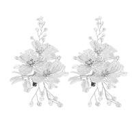 JEWEDECO Accessori Chioma Sposa con Pietre Decorative e Perline, 2 Pezzi, Forma Floreale, Look Lussuoso per Look Updo, per Sposa e Damigella D'onore