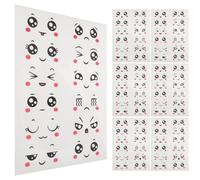 JEWEDECO Adesivi per Decorare Uova di Pasqua con Espressioni Facciali, 10 Fogli in Pvc Autoadesivi per Decorazioni Versatili e Interazione Genitore-figlio