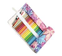 JEWEDECO Astuccio Roll Up in Tela di Cotone 72 Scomparti per Decorazioni Scuola, Organizer Pratico e Capiente per Penne e Colori, per Studenti