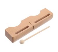 JEWEDECO Blocco Ritmico Legno Con Bacchetta Strumento Professionale Per Percussioni Per Musica Latina e Performance Colore Giallo Suono Ricco e Profondo