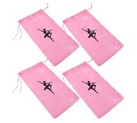 JEWEDECO Borsa per Scarpe da Ballo Coulisse 4 Pezzi Organizer Compatto e Resistente per Scarpette da Danza Custodia Antipolvere per Ballerini Adulti e Borsa da Viaggio per Accessori da
