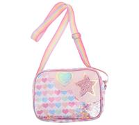 JEWEDECO Borsa Tracolla per Bambine Glitter Rosa, Grande Capacità, Leggera e Non Irritante, per Feste e Attività All'aperto