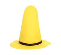 JEWEDECO Cappello da Strega Giallo in Feltro Leggero e Portatile Design Unico a Cappello Alto per Accessori di Halloween e Feste in Camini e Mascherate