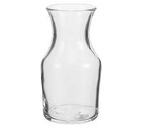 JEWEDECO Caraffa per Vino Piccola in Vetro Trasparente Decanter Monodose Bocca Piatta per Versamento Facile Brocca Personale per Servire Vino Uso Domestico e Ristorazione
