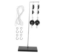 JEWEDECO Carrucola con Base Zincata per Esperimenti di Fisica Kit Scuola Media per Laboratorio Scientifico con Insieme di Carrucole e Cavi per Esperimenti di Meccanica