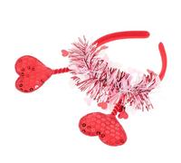 JEWEDECO Cerchietto Decorativo Cuore Glitterato Per Fascia Per Con Cuori Rossi e Tre Colori Per Feste Matrimonio e Occasioni Speciali