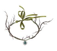 JEWEDECO Cerchietto per Chioma da Sposa Corona Fatata Verde in Resina e Tessuto, Leggero e Taglia Unica, Accessorio Elegante per Anniversari e Feste Romantiche