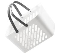 JEWEDECO Cesta Bagno in Plastica Bianca Grande Capacità e Doppia Maniglia, Resistente e Riutilizzabile per Organizzare Accessori da Bagno in Camera o Soggiorno