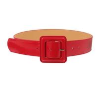 JEWEDECO Cintura Donna Larga in Pu Vernice Rossa Retrò Con Fibbia Quadrata Regolabile Cintura Vintage Decorativa Per Abiti Eleganti e Lavoro Fashion Per Jeans e Vestiti Da Festa