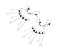 JEWEDECO Collana Ossa Halloween 2 Pezzi in Plastica, Leggera e Confortevole | Stile Unico e Creativo, per Festival e Pubblicità, Collana Ossa Cavernicolo, Regalo per Halloween