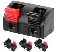 JEWEDECO Connettore Altoparlante Cavo 2 Pin 4 Pezzi in Plastica e Metallo | Morsetto a Pressione Rilascio a Molla, Configurazione a Due Posizioni e Singola , per Progetti Audio DIY
