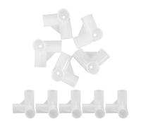 JEWEDECO Connettori 10 Pezzi Asta Guardaroba in Plastica Bianca per 3 22mm Supporto Carichi Pesanti per Scarpiera Armadio Organizzazione Camera da Letto
