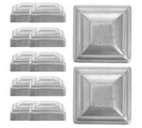 JEWEDECO Coperture per Pali da Recinzione Quadrate 12 Pezzi in Ferro Argento Forti e Resistenti, Cappelli Protettivi Anti-caduta per Recinzione da Giardino Esterno