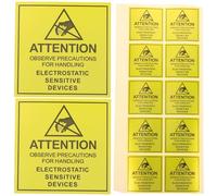 JEWEDECO Etichette di Avvertimento Elettrostatiche in Carta Gialla Forte Adesione 450 Pezzi per Segnalazione di Sicurezza Industriale e Protezione Dispositivi Sensibili