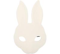 JEWEDECO Maschera Coniglio Bianco Mezza Faccia per Halloween e Carnevale Maschera Cosplay Animale Unisex Accessorio Mascherata Te per Adulti per Feste Tema e Party