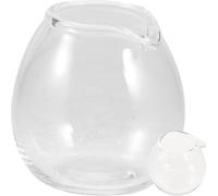 JEWEDECO Mini Brocca in Vetro Trasparente 2 Pezzi Versatore per Latte e Condimenti, Design Pratico, per Servire Caffè e Tè a Casa