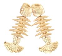JEWEDECO Orecchini Donna Pesce in Lega Oro Design a Ossa di Pesce, Resistenti e Delicati per Uso Quotidiano e Vacanze, Eleganti e Leggeri Colore Casuale