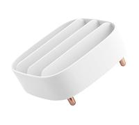 JEWEDECO Organizer per Cosmetici Multi-griglia Bianco, Scatola Portaoggetti per Articoli Vari da Scrivania, Contenitore Portatile per Ufficio e Studio, Organizer Compatto per Trucco