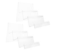 JEWEDECO Organizzatore da Scrivania in Acrilico 2 Pezzi 3 Livelli Inclinati, Stabile e Facile da Usare per Esposizioni e Casa, Porta Maschere e Portafogli