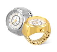 JEWEDECO Orologio Anello Digitale 2 Pezzi in Lega per Uomo e Donna, Resistente e Non Facile da Deformare, Stile Vintage Unico, Regalo per Anniversario e Festa del Papà