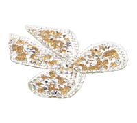 JEWEDECO Patch Termoadesivo a Forma di Fiocco in Resina Gialla, Decorativo e Riparativo per Cuscini, per Abbellire Abbigliamento e Accessori