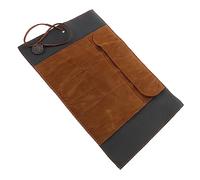 JEWEDECO Pencil Roll Bag Pelle Vintage Con Mappa Astuccio Multifunzionale Per Penne e Per Viaggi e Ufficio Colore Marrone Scuro