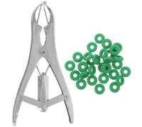 JEWEDECO Pinza per Espandere Anelli di Castrazione in Acciaio Inossidabile Gomma Multiuso per Palloncini e Coda del Bestiame Colore Assortito