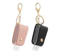 JEWEDECO Portachiavi Copribottiglia in Pu 2 Pezzi, Bottiglia Ricaricabile Portatile per Profumo e Gel Lavamani, Contenitore Pratico per Escursionismo, Campeggio e Uso Quotidiano