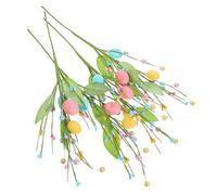 JEWEDECO Ramo Artificiale di Uova di Pasqua Finte 31 Cm, Set 4 Pezzi per Composizioni Floreali e Centrotavola Decorativi, Decorazione Fai da Te per Casa e FESTIVITÀ Pasquali