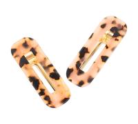 JEWEDECO Set 2 Pezzi Fermagli per Chioma Leopardati Donna, Clip Quadrate in Plastico Marrone e Nero Buona Tenuta, Accessori Eleganti per Vita Quotidiana e Feste