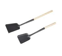 JEWEDECO Set 2pezzi Pala per Cenere da Barbecue e Stufa Manico in Legno e Metallo, Leggera e Confortevole, la Pulizia in Casa