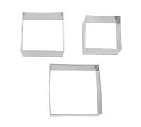 JEWEDECO Set 3 Stampi Quadrati in Acciaio Inossidabile per Biscotti e Verdure, Facili da Pulire e Sformare, Utensili per Pasticceria per Cucina e Laboratorio Professionale