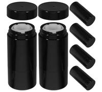 JEWEDECO Set 6 Bottiglie Ricaricabili per Deodorante Crema Nero 50g in Pp Resistente per Viaggi e Campeggio Contenitori Cosmetici Portatili