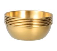 JEWEDECO Set 6 Piattini Rotondi in Acciaio Inossidabile Oro, Resistenti e Facili da Pulire, per Tavola e Feste, Mini Piatti da Antipasto Eleganti