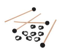 JEWEDECO Set di 12 Pezzi di Copri Dita in Silicone e Bacchette in Legno per Batteria Eterea, Protezione Pratica delle Punte delle Dita per Musicisti Principianti