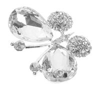 JEWEDECO Spilla 3,5x2,5 Cm a Forma di Farfalla in Cristallo Bianco in Lega Raffinata per Decorare e Riparare Abbigliamento e Accessori Fai da Te