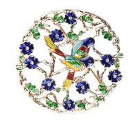 JEWEDECO Spilla Smaltata Design Animale a Doppia Avifauna, Accessorio Moda in Lega Resistente che Non Sbiadisce, per Decorare Abbigliamento e Borse