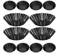 JEWEDECO Stampi Forma a Fiore 12 Pezzi in Acciaio al Carbonio per Crostata Riutilizzabili e Antiaderenti per Dolci e Muffin da Forno, per Party e Baking
