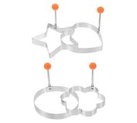 JEWEDECO Stampo per Uova in Acciaio Inossidabile 4 Pezzi Forme Multiple Resistente al Calore Antiaderente per Cucinare Uova Fritte in Cucina