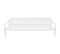 JEWEDECO Supporto per Schermo del Computer in Ferro Bianco, Rialzo Monitor Doppio Livello Resistente a Deformazioni per Ufficio e Back To School Party