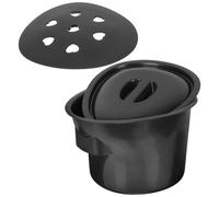 JEWEDECO Vasino Sedile Comodo per Anziani in Plastica con Coperchio Pratico e Isolante Set 1 Pezzo Stili multipli per Uso in Bagno come Sedia da Comodino Stili multipli