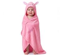 Jeweidea Accappatoio con Cappuccio Personalizzato con Nome Asciugamano da Bagno con Animali per Neonati, Bambino e Bambina, Regalo Neonata Femmina Nascita Bimba，Rosa