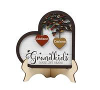 Jeweidea Albero Della Vita Personalizzato in Legno con Incisione di 1-10 Nomi e Testo Decorazione da Cornice Famiglia per Casa Regalo per Famiglia Natale Festa della mamma (Nomi 2)