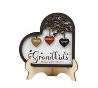Jeweidea Albero Della Vita Personalizzato in Legno con Incisione di 1-10 Nomi e Testo Decorazione da Cornice Famiglia per Casa Regalo per Famiglia Natale Festa della mamma (Nomi 3)